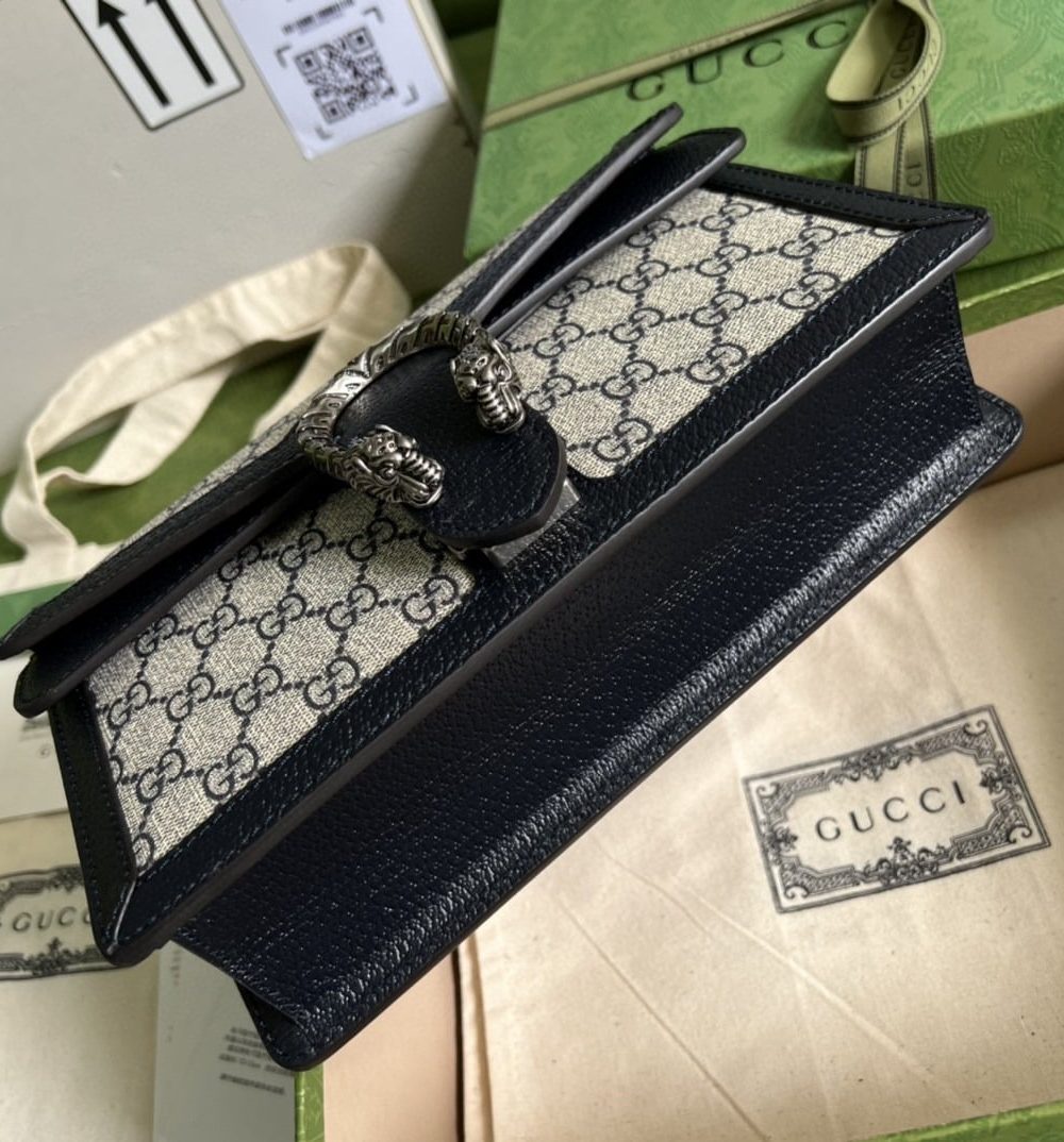 1:1 Replica Gucci Dionysus Small GG Shoulder Bag Beige And Blue GG Supreme Canvas For Women 10in/25cm 499623 K9GSN 4075