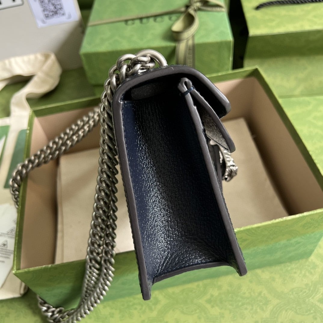 1:1 Replica Gucci Dionysus Small GG Shoulder Bag Beige And Blue GG Supreme Canvas For Women 10in/25cm 499623 K9GSN 4075 - Image 7