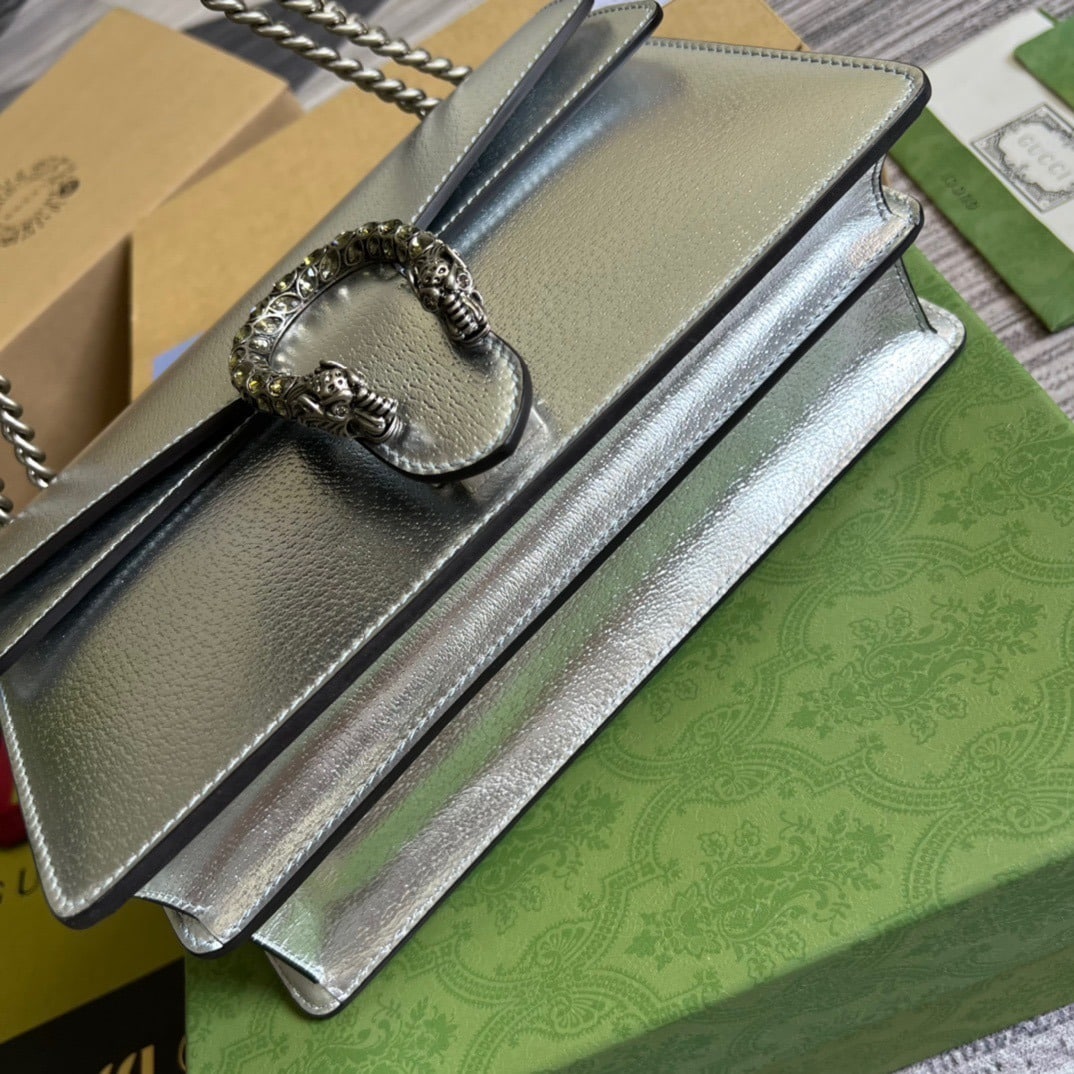 1:1 Replica Gucci Dionysus Small Shoulder Bag Silver For Women, Women's Bags 10in/26cm GG 499623 1TRBN 8173 - Image 6