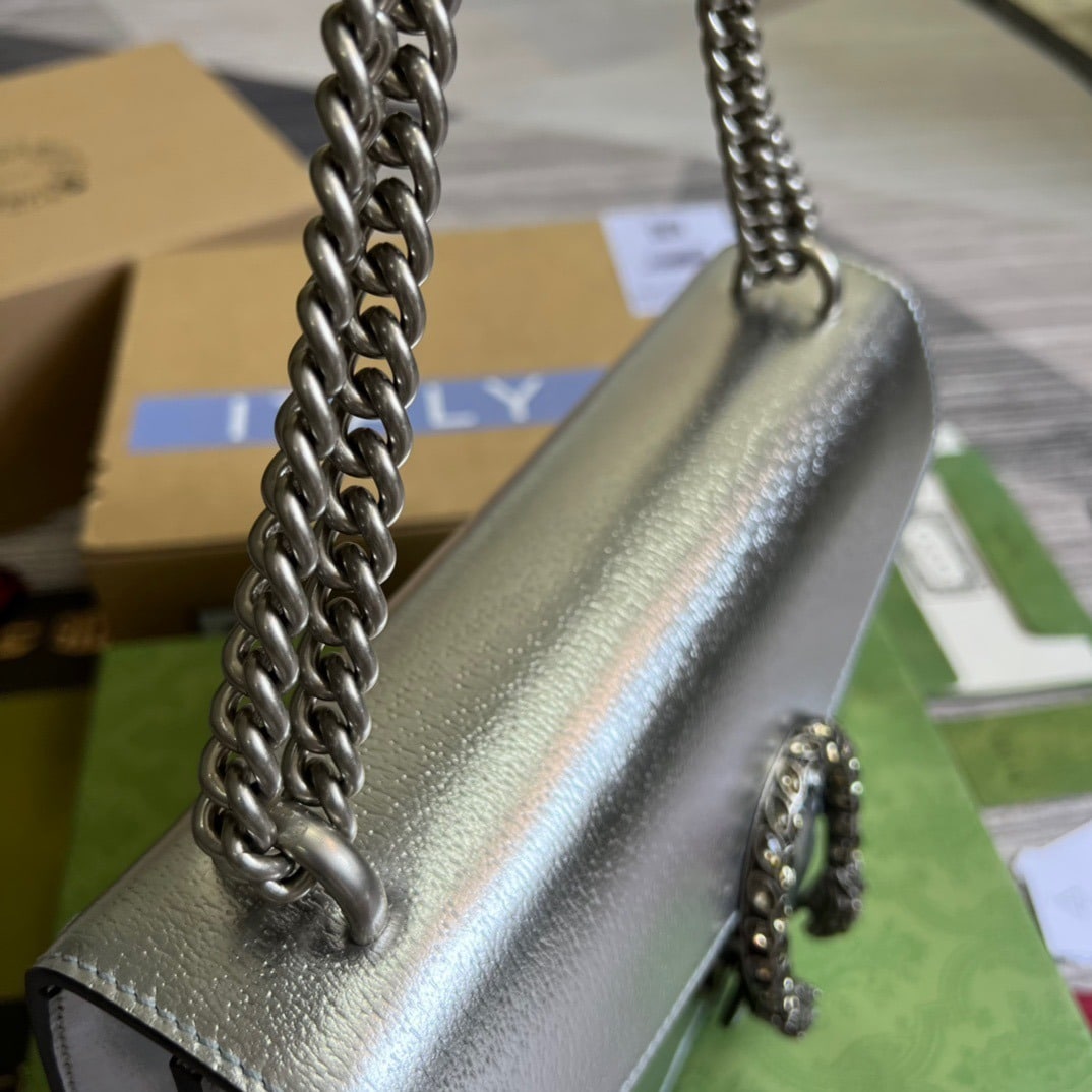 1:1 Replica Gucci Dionysus Small Shoulder Bag Silver For Women, Women's Bags 10in/26cm GG 499623 1TRBN 8173 - Image 8