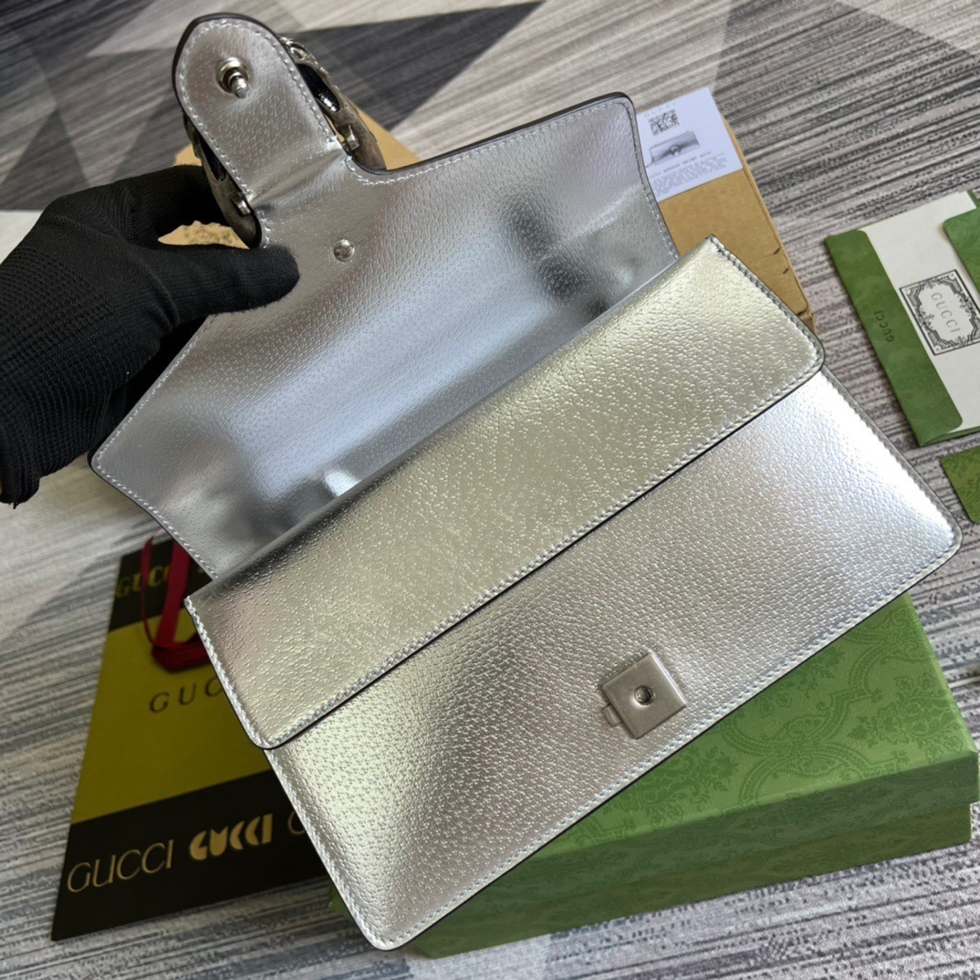 1:1 Replica Gucci Dionysus Small Shoulder Bag Silver For Women, Women's Bags 10in/26cm GG 499623 1TRBN 8173 - Image 11