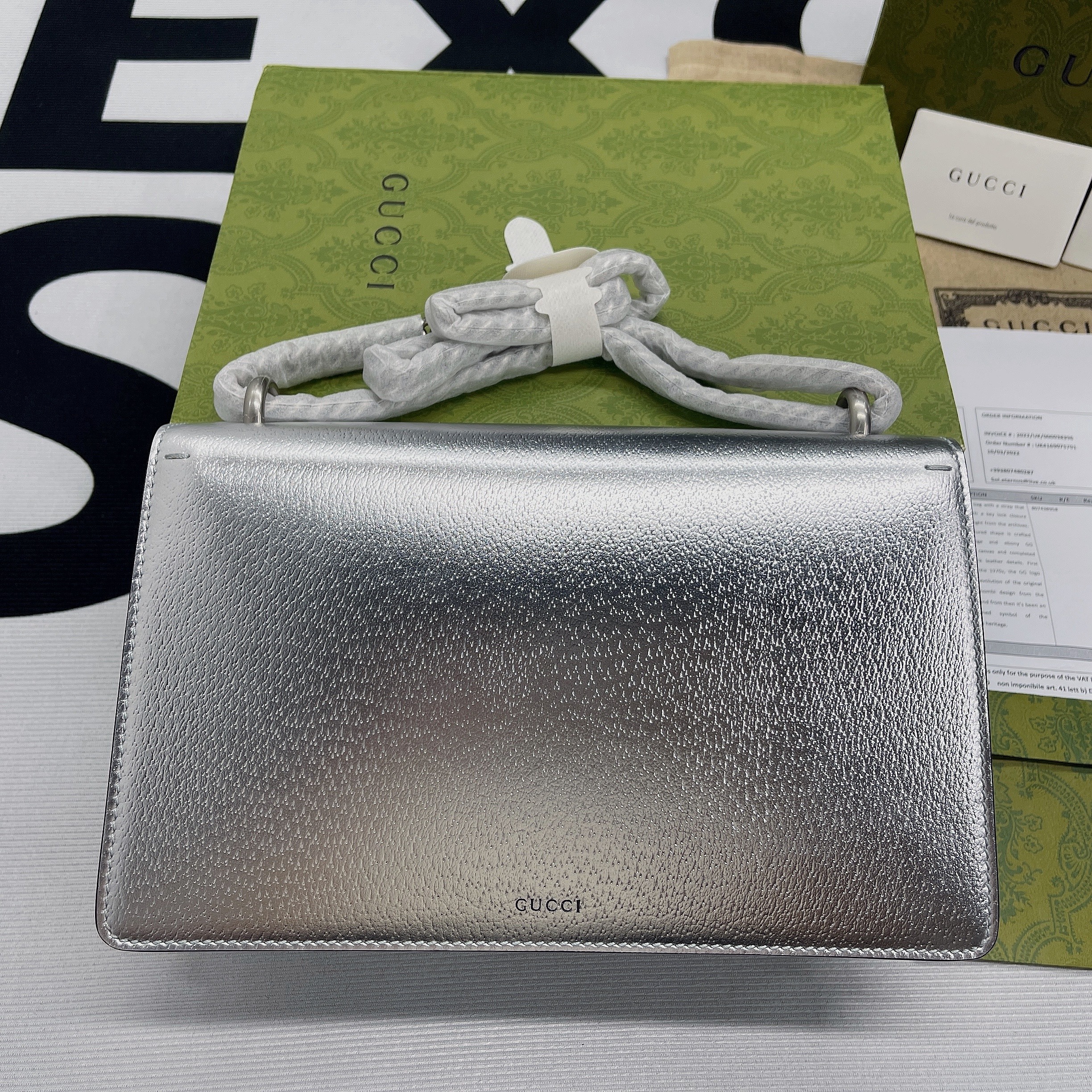 1:1 Replica Gucci Dionysus Small Shoulder Bag Silver For Women, Women's Bags 10in/26cm GG 499623 1TRBN 8173 - Image 9