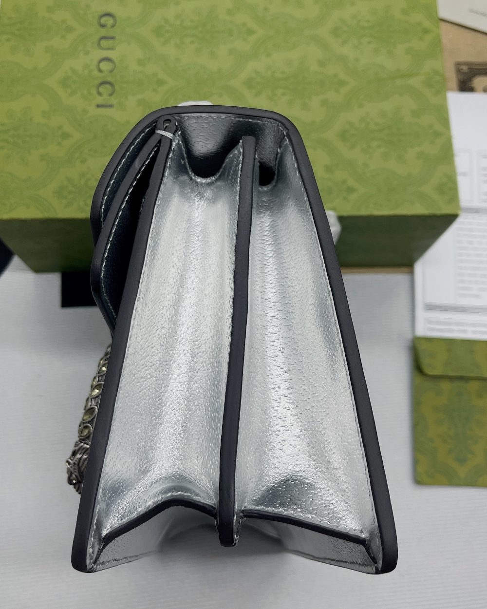 1:1 Replica Gucci Dionysus Small Shoulder Bag Silver For Women, Women's Bags 10in/26cm GG 499623 1TRBN 8173