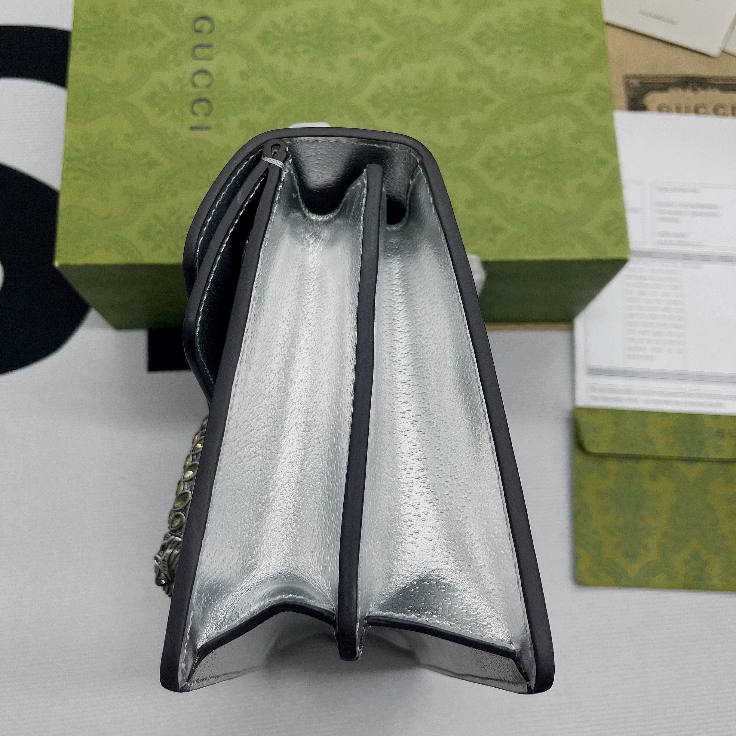 1:1 Replica Gucci Dionysus Small Shoulder Bag Silver For Women, Women's Bags 10in/26cm GG 499623 1TRBN 8173 - Image 7