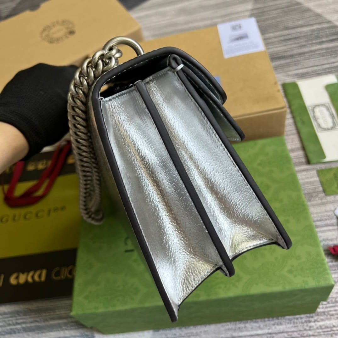 1:1 Replica Gucci Dionysus Small Shoulder Bag Silver For Women, Women's Bags 10in/26cm GG 499623 1TRBN 8173 - Image 3