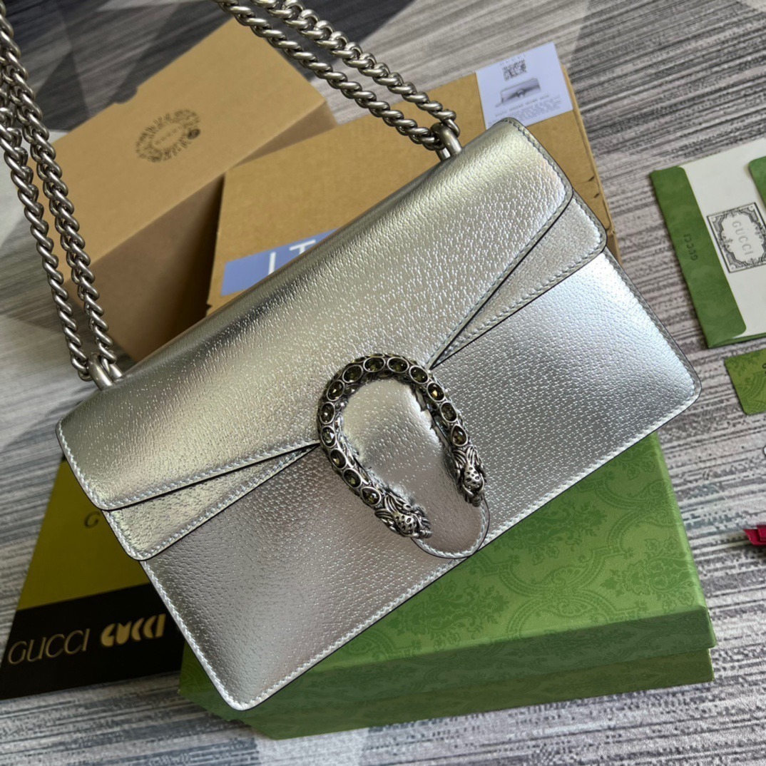 1:1 Replica Gucci Dionysus Small Shoulder Bag Silver For Women, Women's Bags 10in/26cm GG 499623 1TRBN 8173 - Image 12