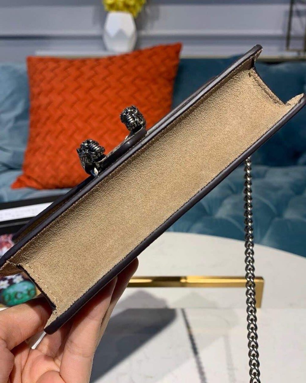 1:1 Replica Gucci Dionysus Super Mini Bag Emerald GG Supreme Canvas Made Using An Earth-Conscious Process With Taupe Detail For Women 6.5in/16.5cm GG 476432 KHNRN 8642