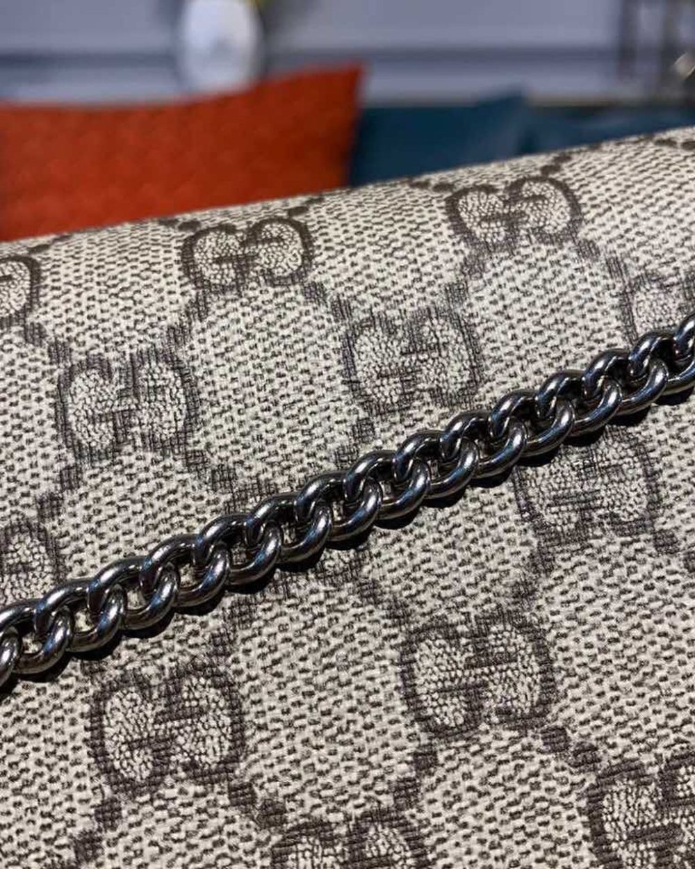 1:1 Replica Gucci Dionysus Super Mini Bag Emerald GG Supreme Canvas Made Using An Earth-Conscious Process With Taupe Detail For Women 6.5in/16.5cm GG 476432 KHNRN 8642