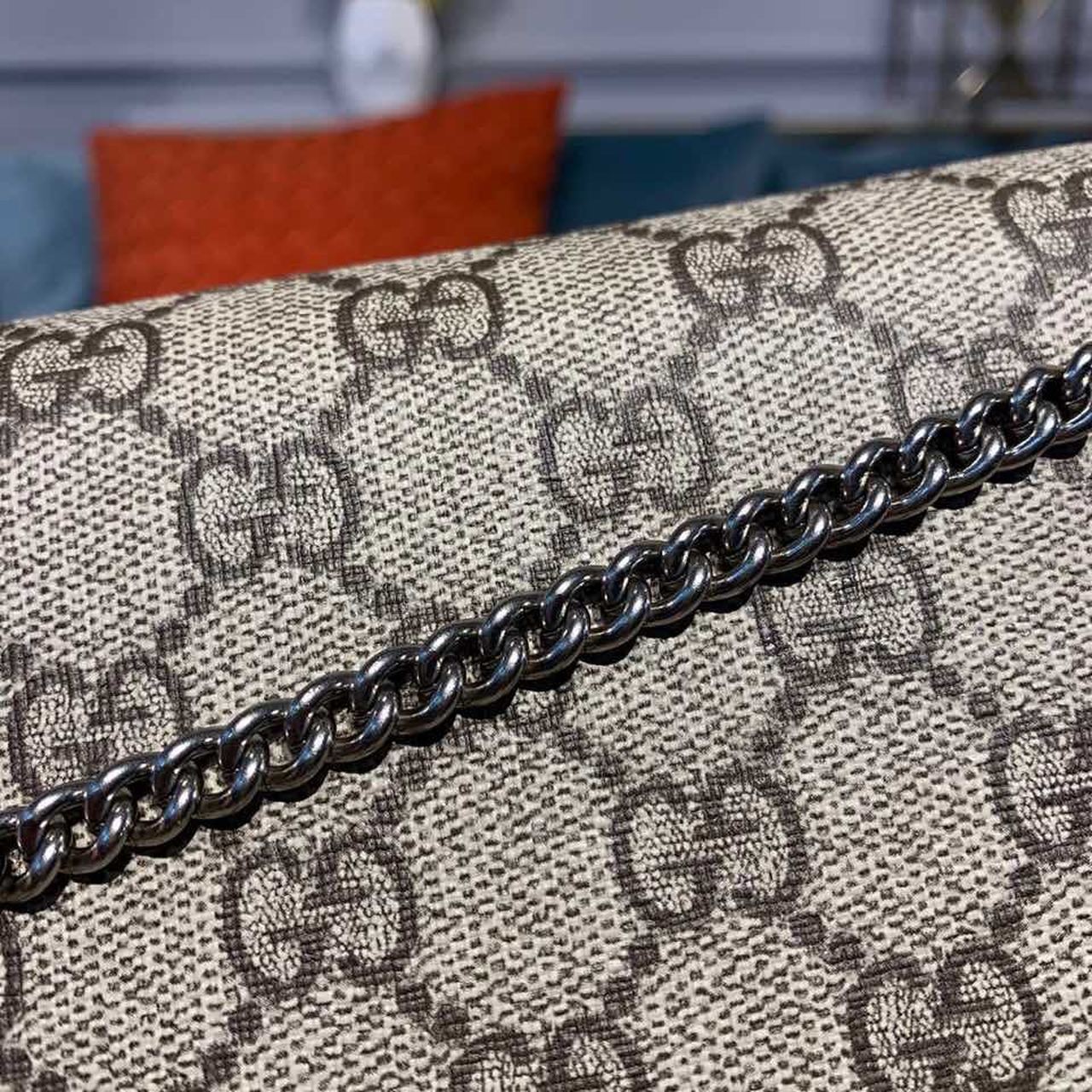 1:1 Replica Gucci Dionysus Super Mini Bag Emerald GG Supreme Canvas Made Using An Earth-Conscious Process With Taupe Detail For Women 6.5in/16.5cm GG 476432 KHNRN 8642 - Image 8