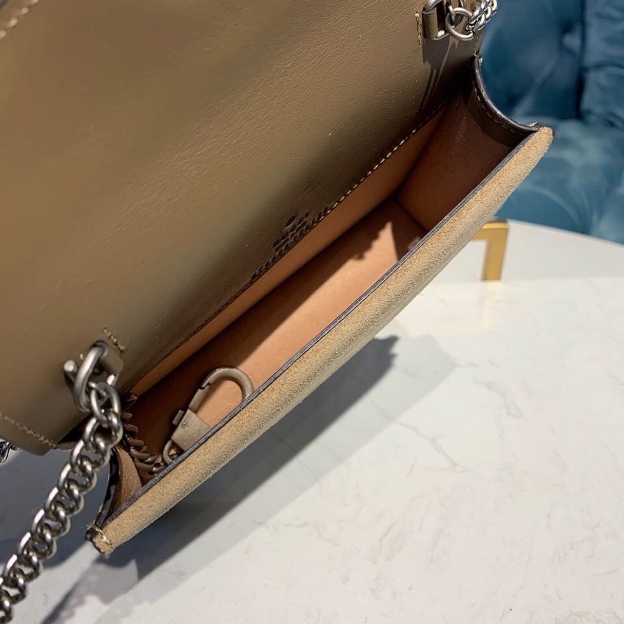 1:1 Replica Gucci Dionysus Super Mini Bag Emerald GG Supreme Canvas Made Using An Earth-Conscious Process With Taupe Detail For Women 6.5in/16.5cm GG 476432 KHNRN 8642 - Image 9