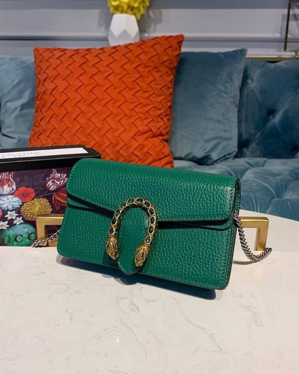 1:1 Replica Gucci Dionysus Super Mini Bag Emerald Green Metal-Free Tanned For Women 6.5in/16.5cm GG 476432 CAOGX 3120