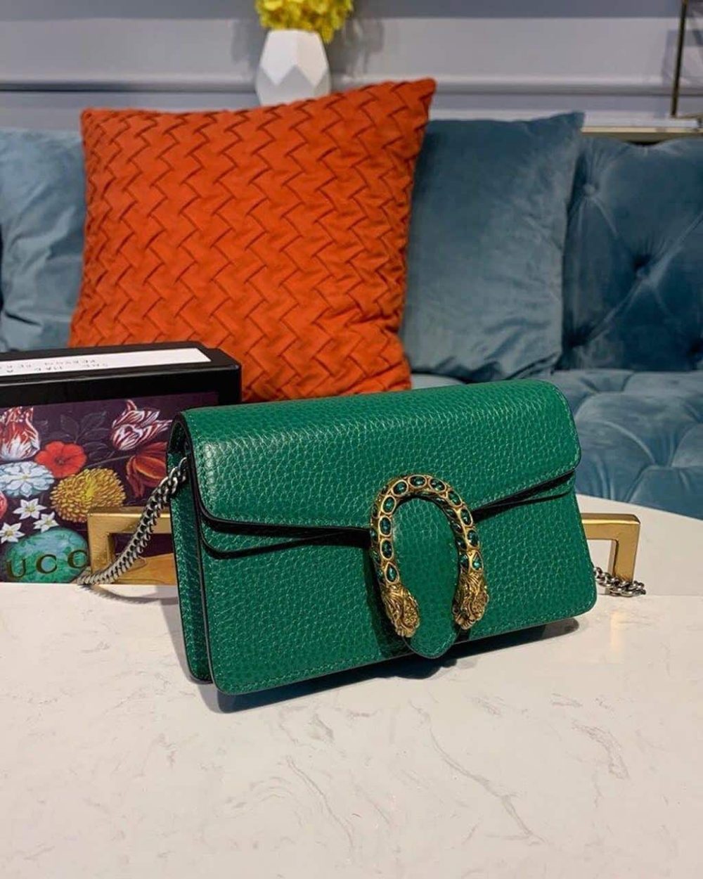 1:1 Replica Gucci Dionysus Super Mini Bag Emerald Green Metal-Free Tanned For Women 6.5in/16.5cm GG 476432 CAOGX 3120