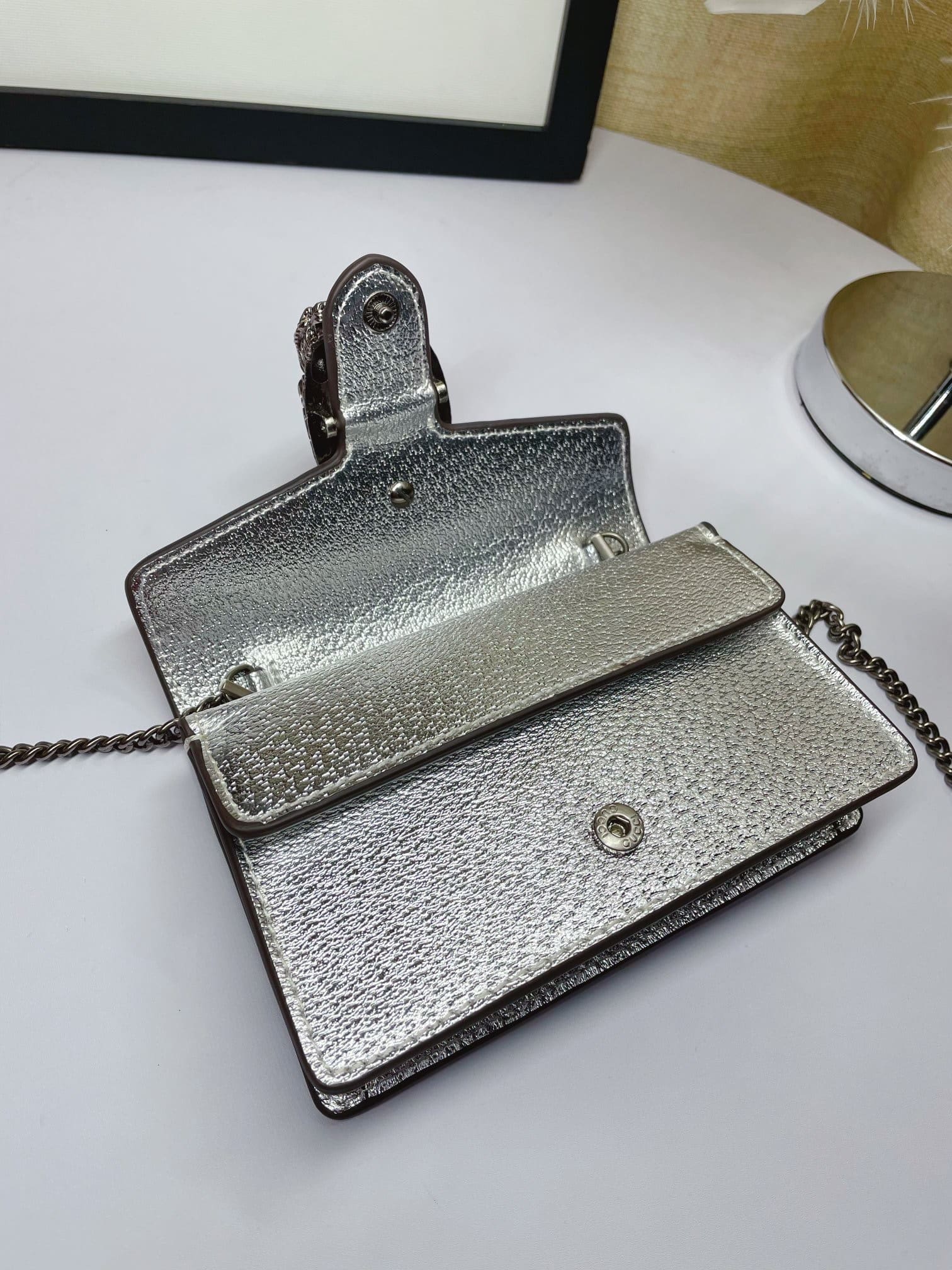 1:1 Replica Gucci Dionysus Super Mini Bag Silver For Women, Women's Bags 6.5in/17cm GG 476432 1TRBN 8173 - Image 2