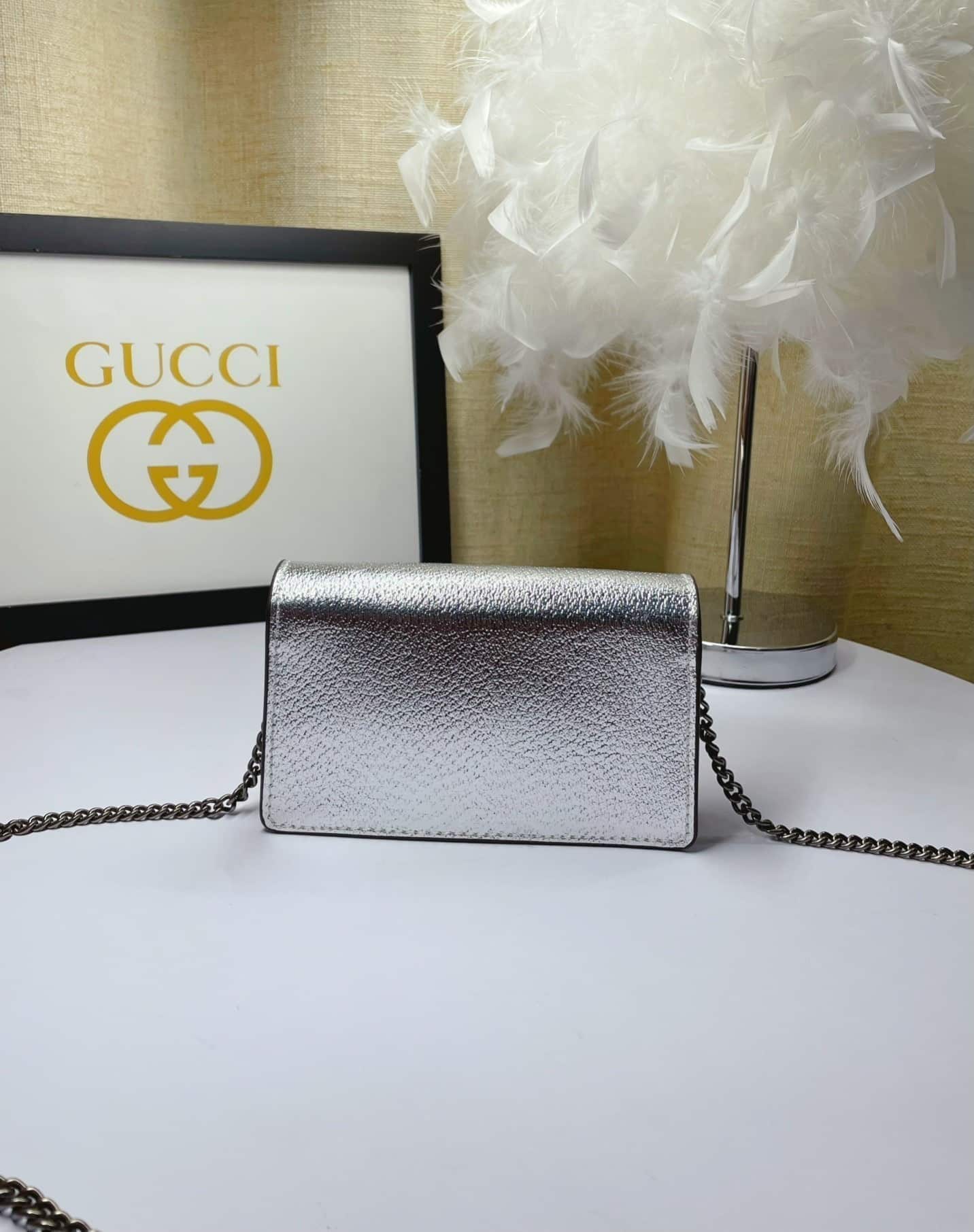 1:1 Replica Gucci Dionysus Super Mini Bag Silver For Women, Women's Bags 6.5in/17cm GG 476432 1TRBN 8173 - Image 3