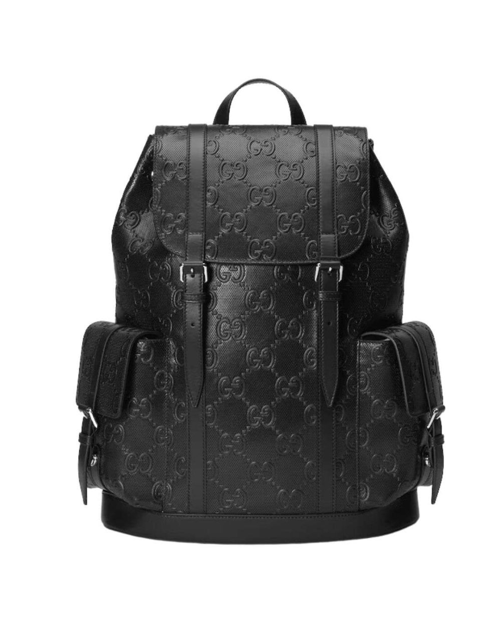 1:1 Replica Gucci Embossed Backpack GG Black For Men 41cm / 16.1in 625770 1W3BN 1000