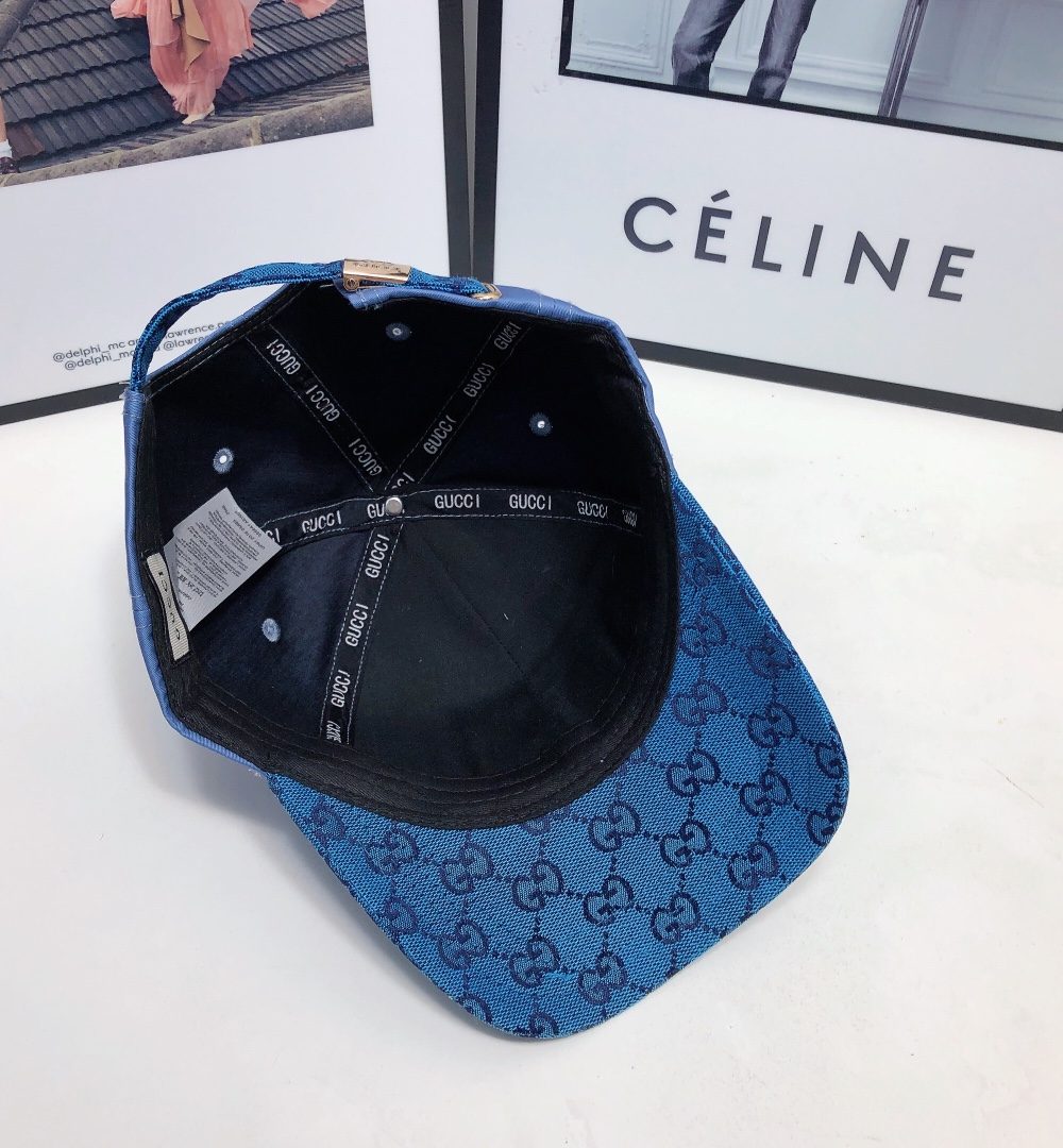 Gucci GG Baseball Hat Blue GG Hat