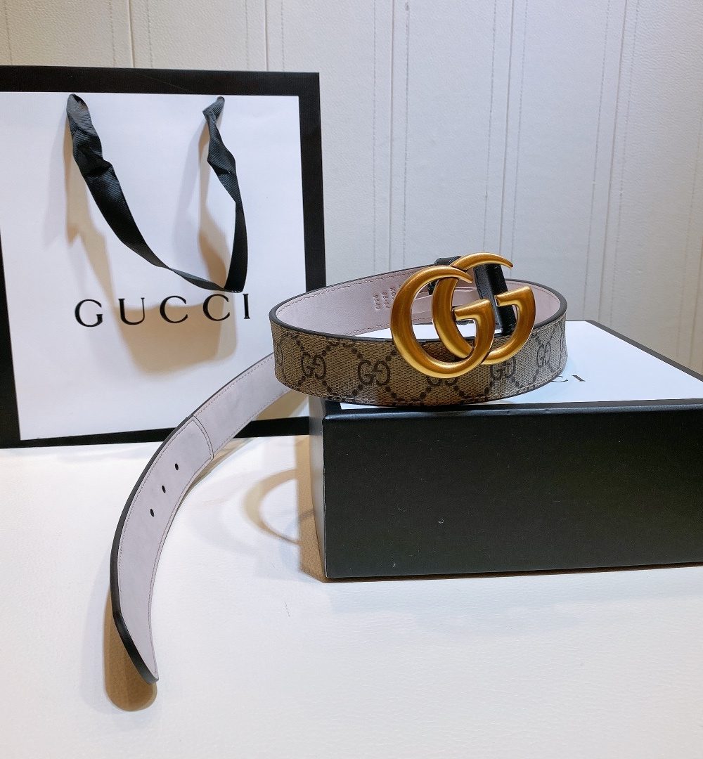 1:1 Replica Gucci GG Belt With Double G Buckle Beige/Black, Women Belt ‎‎625839 92TLT 9769