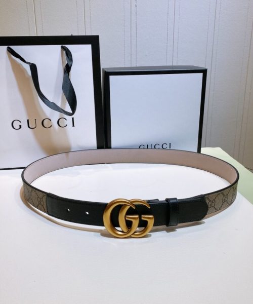 1:1 Replica Gucci GG Belt With Double G Buckle Beige/Black, Women Belt ‎‎625839 92TLT 9769