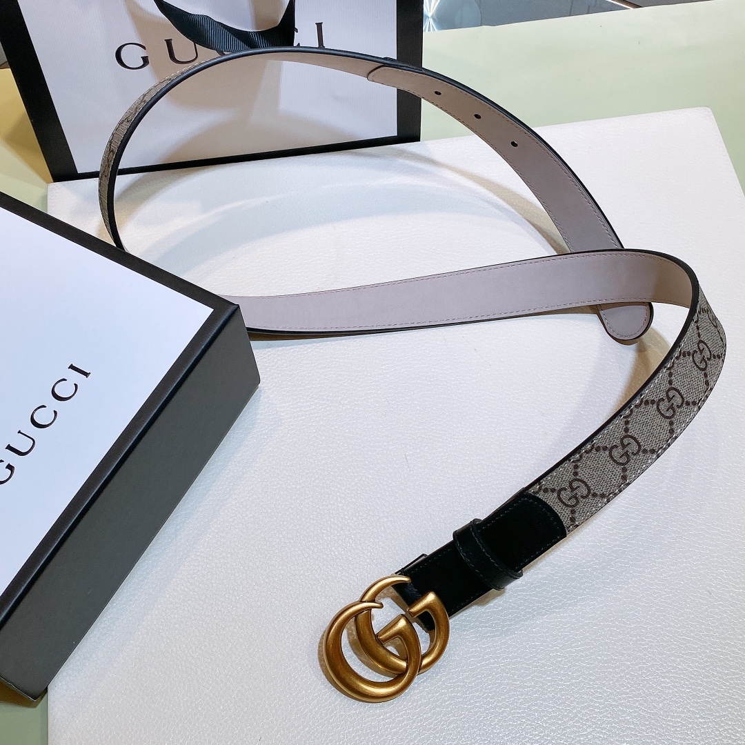 1:1 Replica Gucci GG Belt With Double G Buckle Beige/Black, Women Belt 625839 92TLT 9769 - Image 4