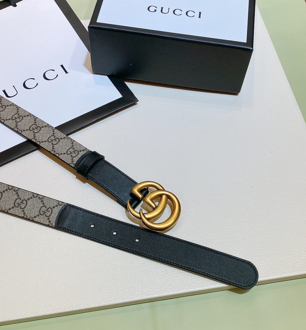 1:1 Replica Gucci GG Belt With Double G Buckle Beige/Black, Women Belt ‎‎625839 92TLT 9769