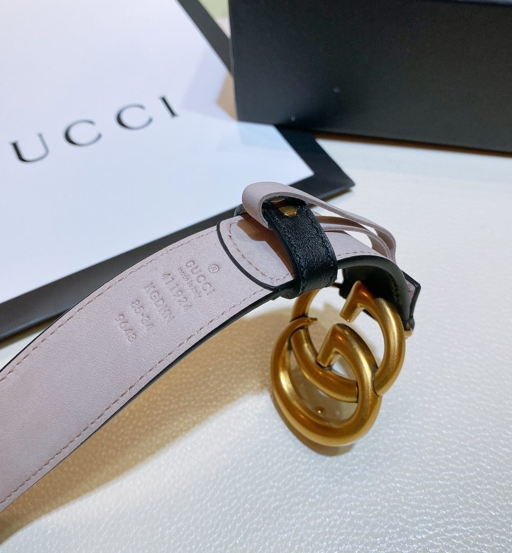 1:1 Replica Gucci GG Belt With Double G Buckle Beige/Black, Women Belt ‎‎625839 92TLT 9769