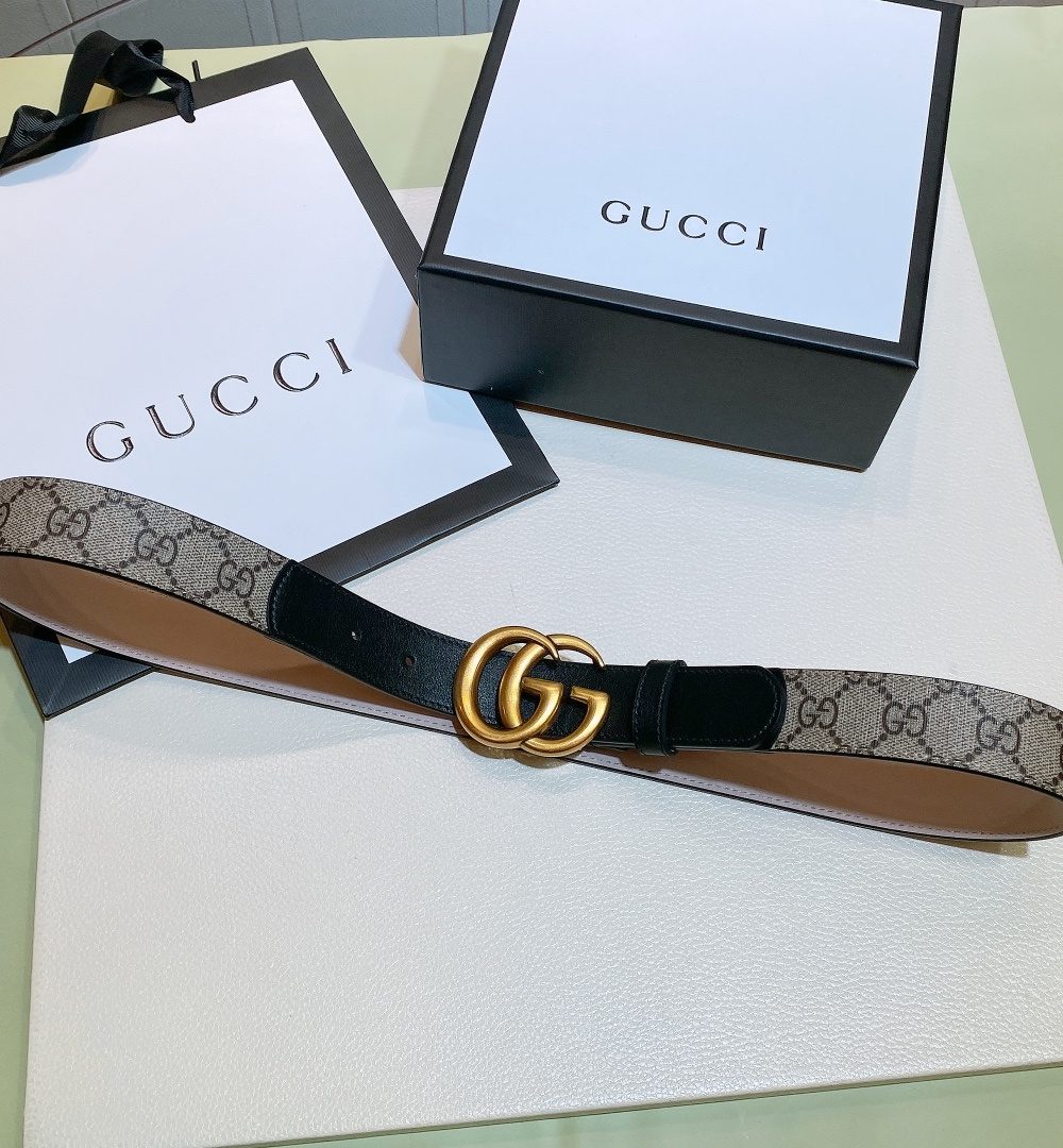 1:1 Replica Gucci GG Belt With Double G Buckle Beige/Black, Women Belt ‎‎625839 92TLT 9769