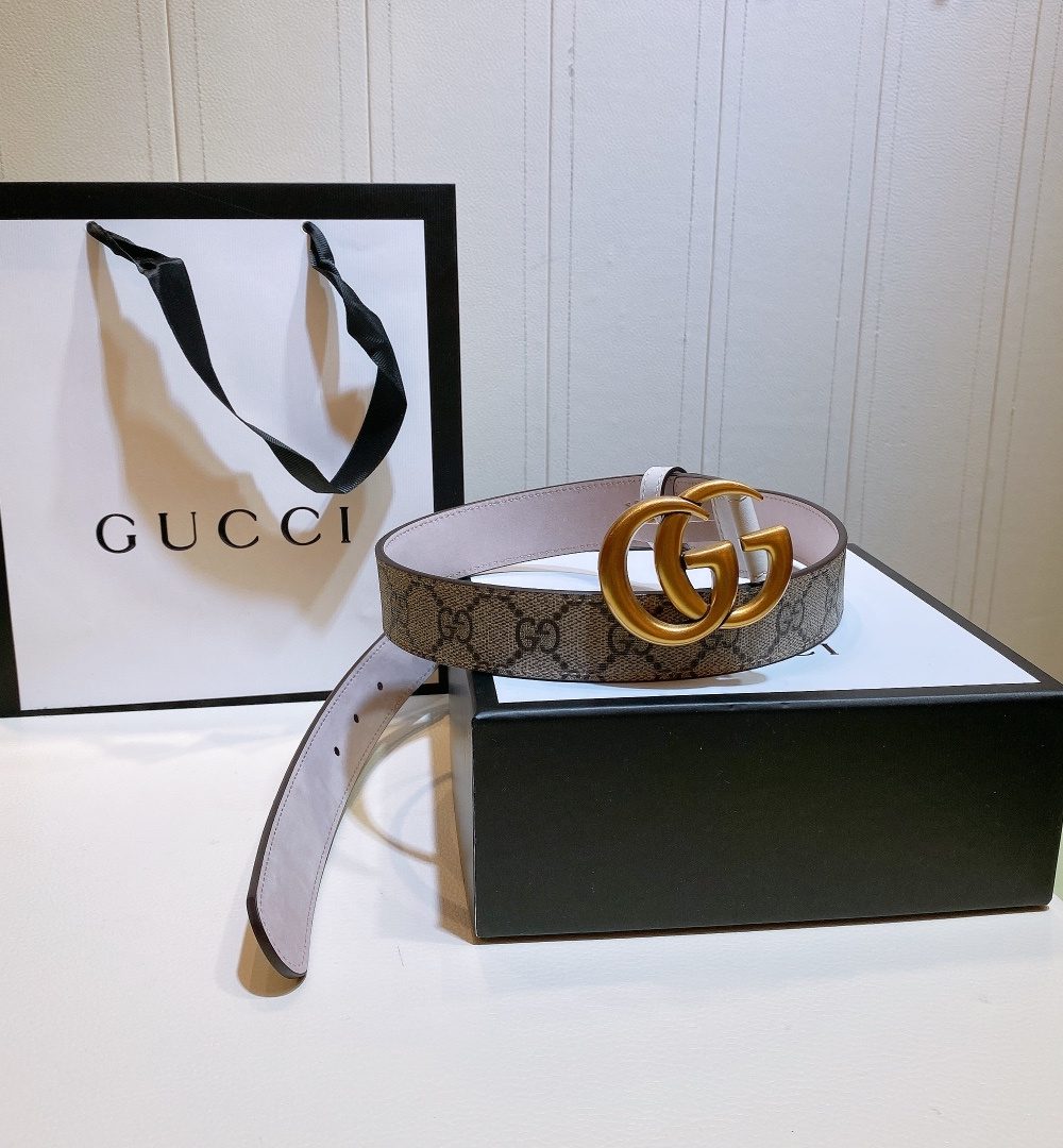 1:1 Replica Gucci GG Belt With Double G Buckle Beige/White, Women Belt ‎625839 92TLC 9761