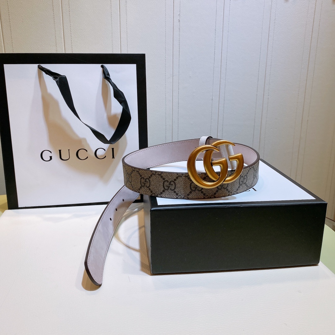 1:1 Replica Gucci GG Belt With Double G Buckle Beige/White, Women Belt 625839 92TLC 9761 - Image 2