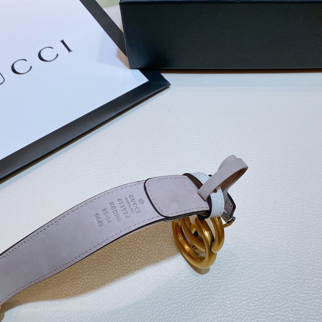 1:1 Replica Gucci GG Belt With Double G Buckle Beige/White, Women Belt 625839 92TLC 9761 - Image 6