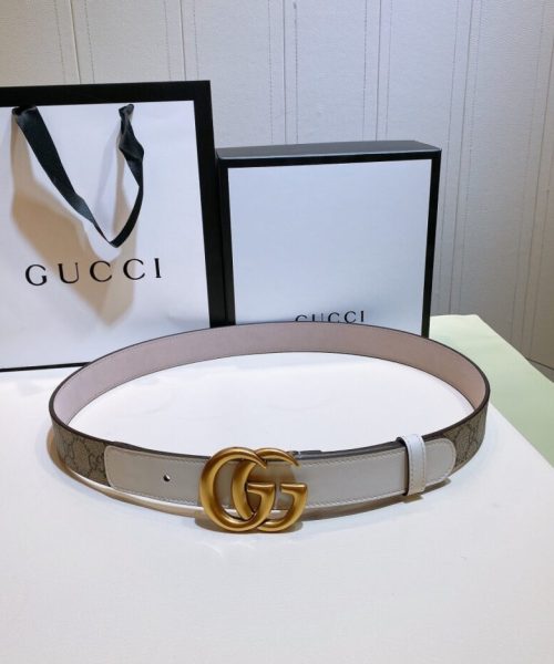 1:1 Replica Gucci GG Belt With Double G Buckle Beige/White, Women Belt ‎625839 92TLC 9761