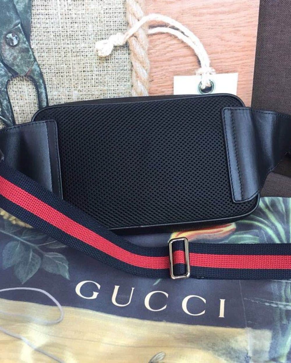 1:1 Replica Gucci GG Black Belt Bag Black/Grey Soft GG Supreme Crafted For Men 9in/24cm GG 474293 K9RRN 1095