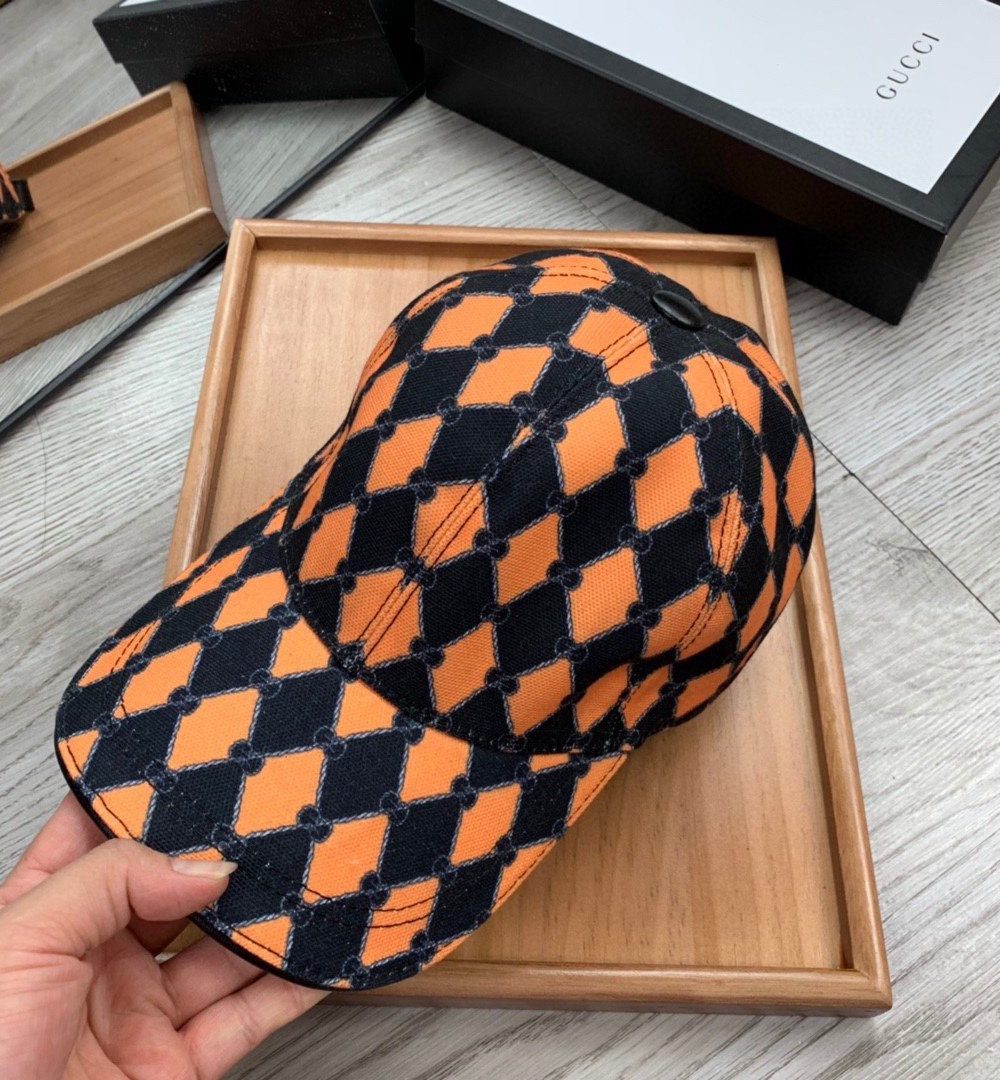 Gucci GG Canvas Baseball Cap In Orange
