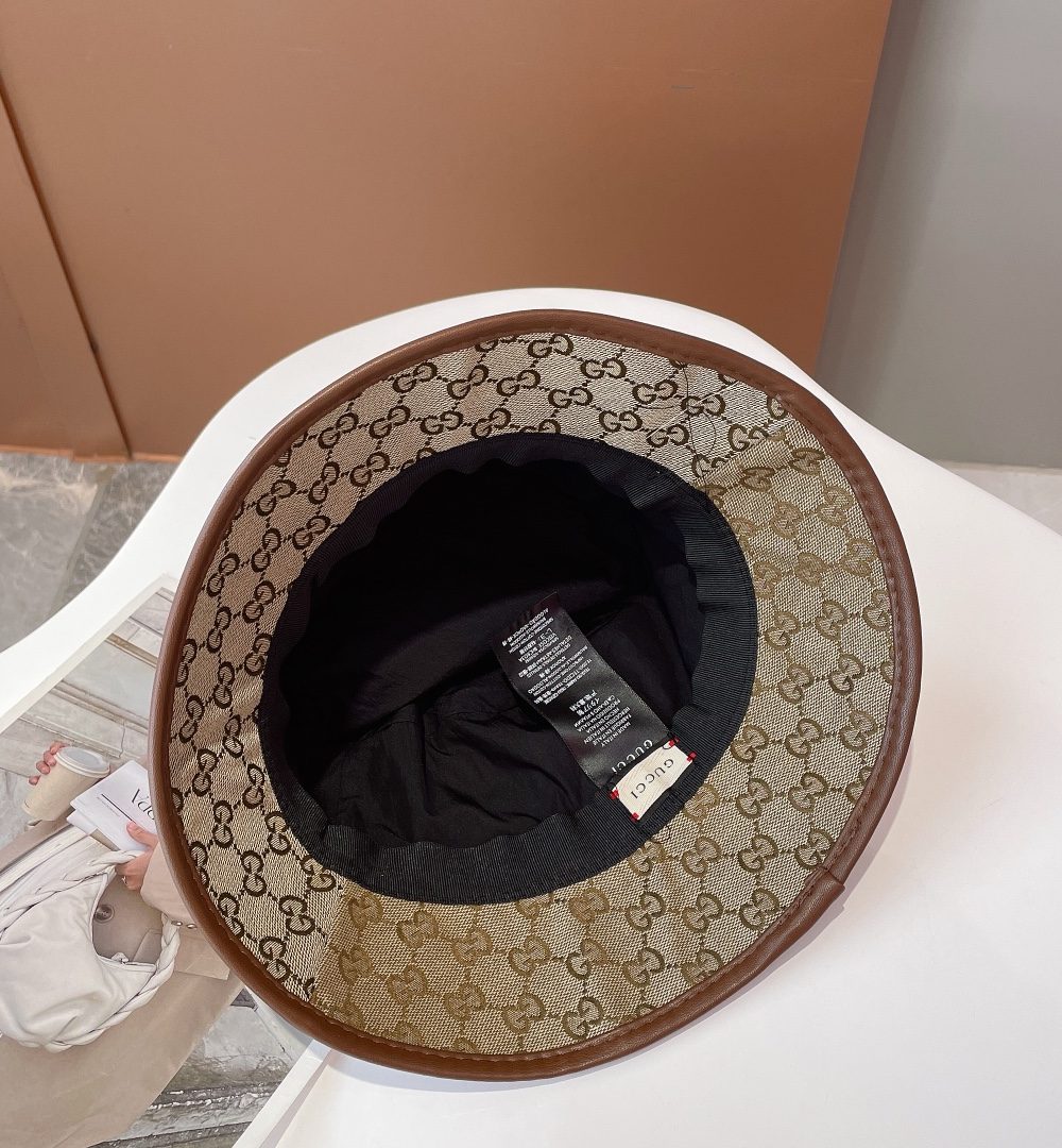 Gucci GG Canvas Bucket Hat With Horsebit Beige GG Hat