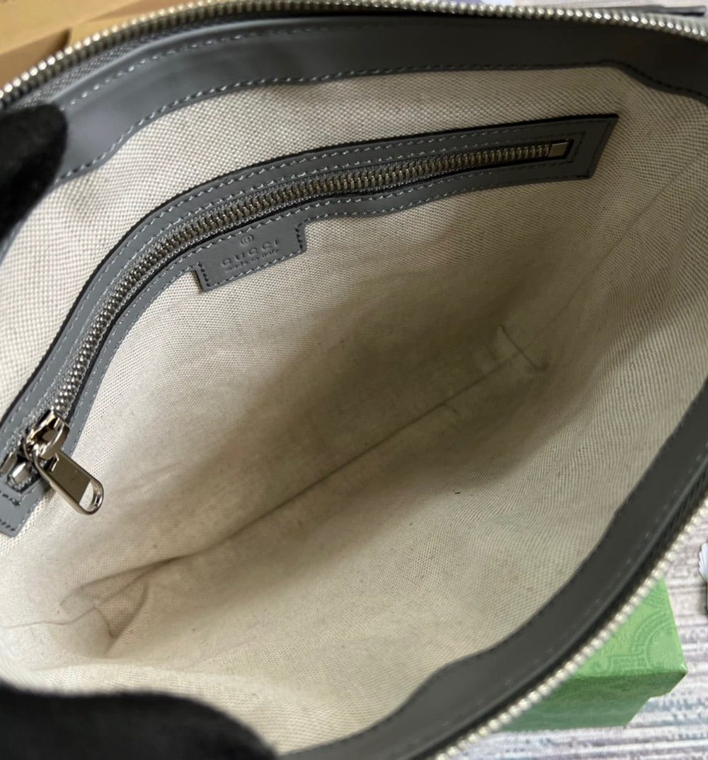 1:1 Replica Gucci GG Embossed Bag Grey GG Embossed  For Men 10.2in/26cm GG 406410 1W3CN 1275