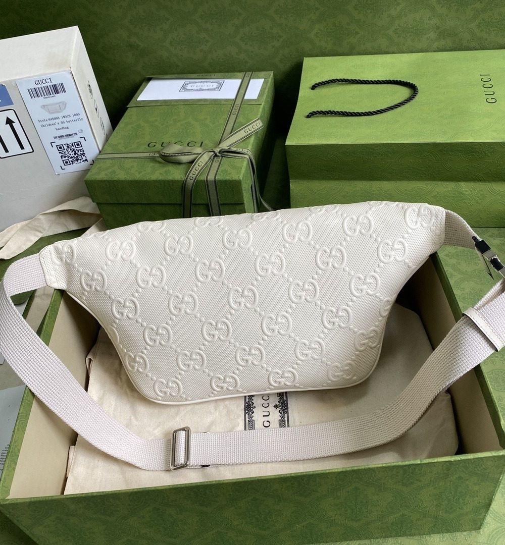 1:1 Replica Gucci GG Embossed Belt Bag White GG Embossed For Men  11in/28cm GG