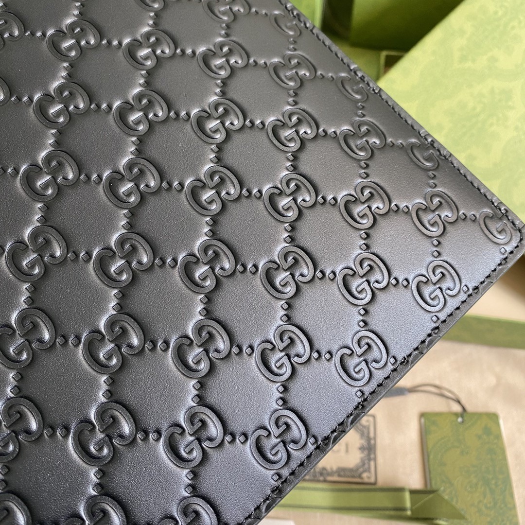 1:1 Replica Gucci GG Embossed Pouch Black GG Embossed For Men 12in/30cm GG - Image 2