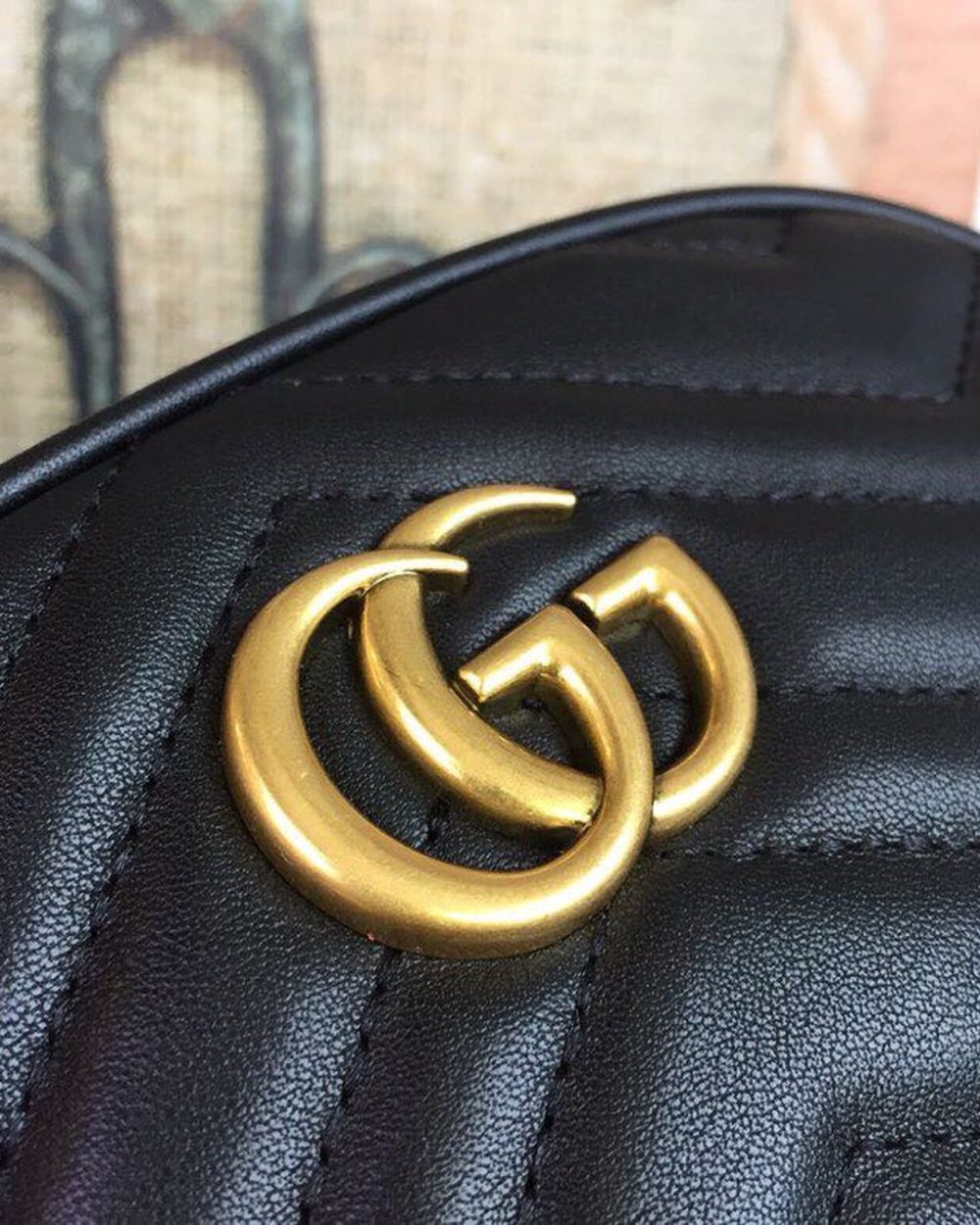 1:1 Replica Gucci GG Marmont Belt Bag Black For Women 7in/18cm GG 476434