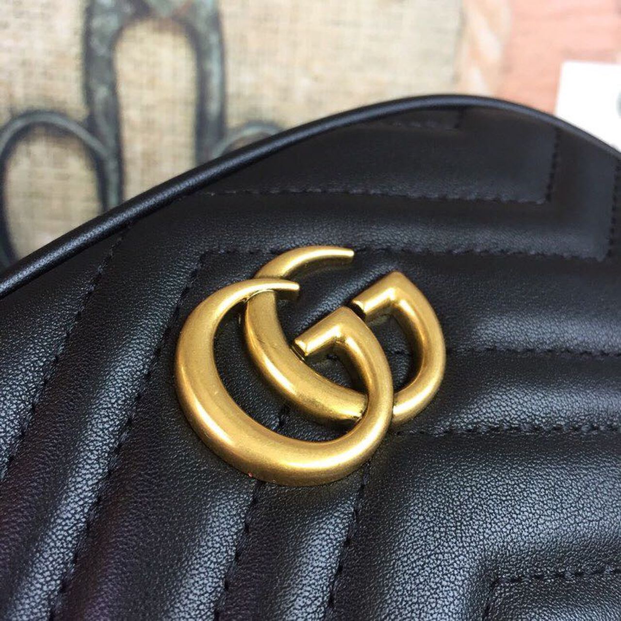 1:1 Replica Gucci GG Marmont Belt Bag Black For Women 7in/18cm GG 476434 - Image 3