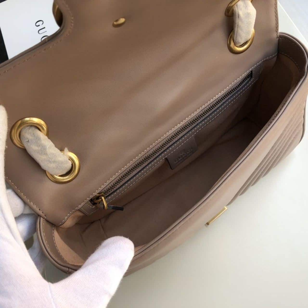 1:1 Replica Gucci GG Marmont Matelassé Shoulder Bag Dusty Pink Matelassé Chevron For Women 10in/26cm GG 443497 DTDIT 5729 - Image 8