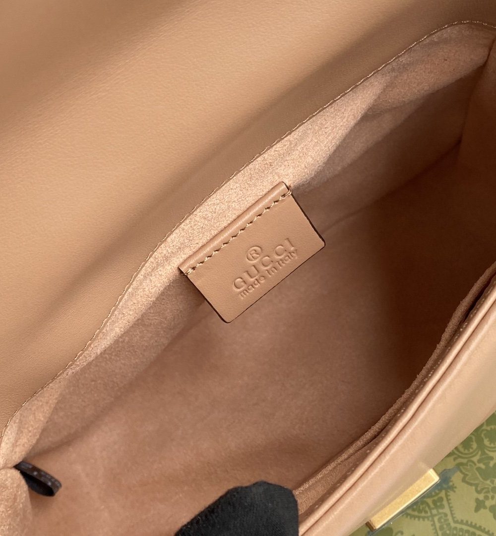 1:1 Replica Gucci GG Marmont Mini Top Handle Bag Beige For Women, Women's Bags 8.3in/21cm GG