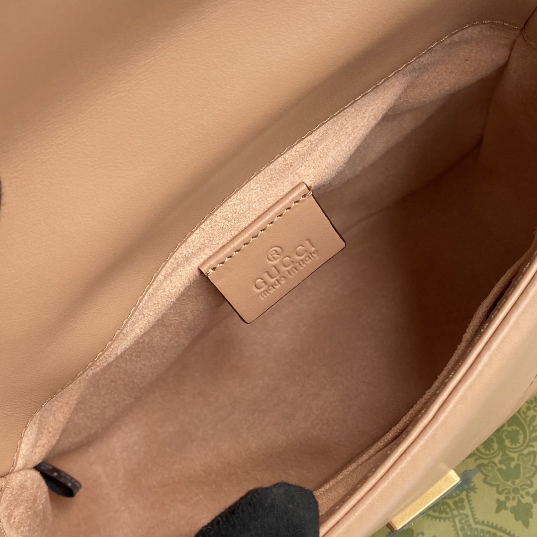 1:1 Replica Gucci GG Marmont Mini Top Handle Bag Beige For Women, Women's Bags 8.3in/21cm GG - Image 8