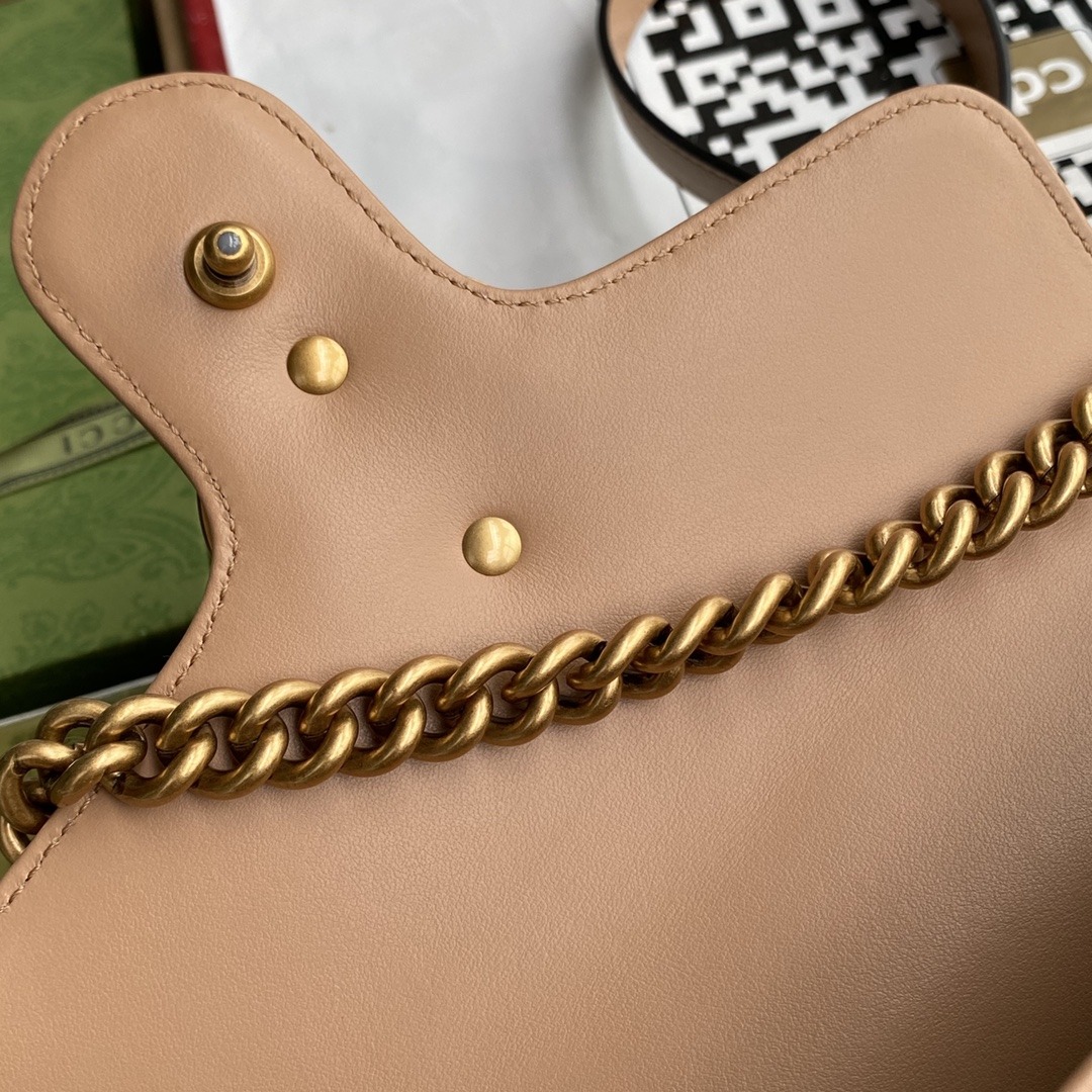 1:1 Replica Gucci GG Marmont Mini Top Handle Bag Beige For Women, Women's Bags 8.3in/21cm GG - Image 9