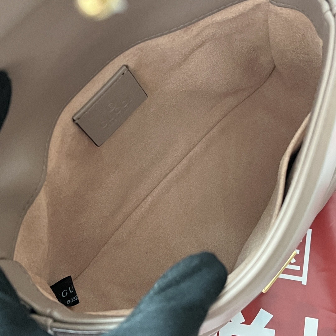 1:1 Replica Gucci GG Marmont Mini Top Handle Bag Nude For Women, Women's Bags 8.3in/21cm GG - Image 8