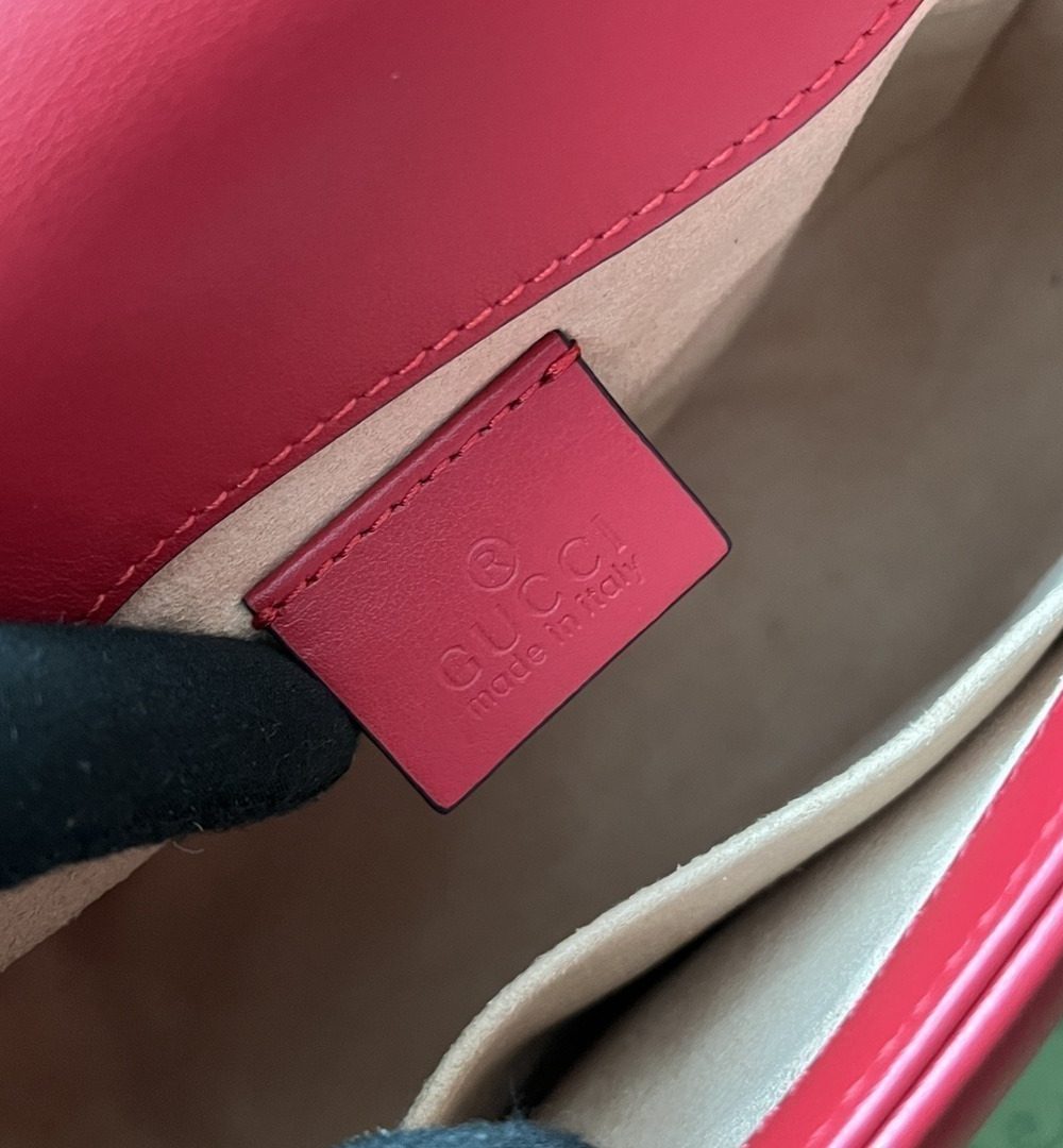 1:1 Replica Gucci GG Marmont Mini Top Handle Bag Red For Women, Women's Bags 8.3in/21cm GG ‎