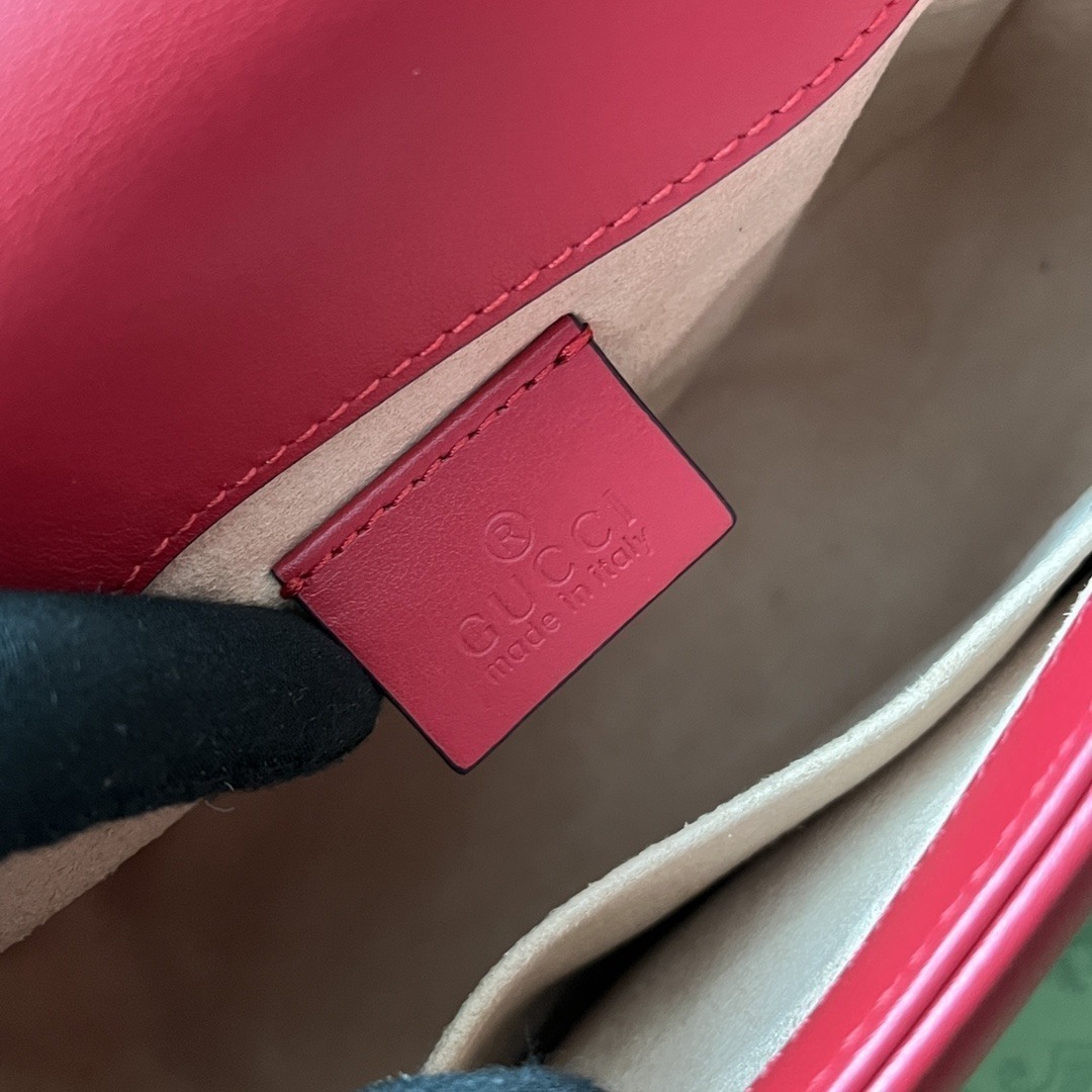 1:1 Replica Gucci GG Marmont Mini Top Handle Bag Red For Women, Women's Bags 8.3in/21cm GG - Image 2