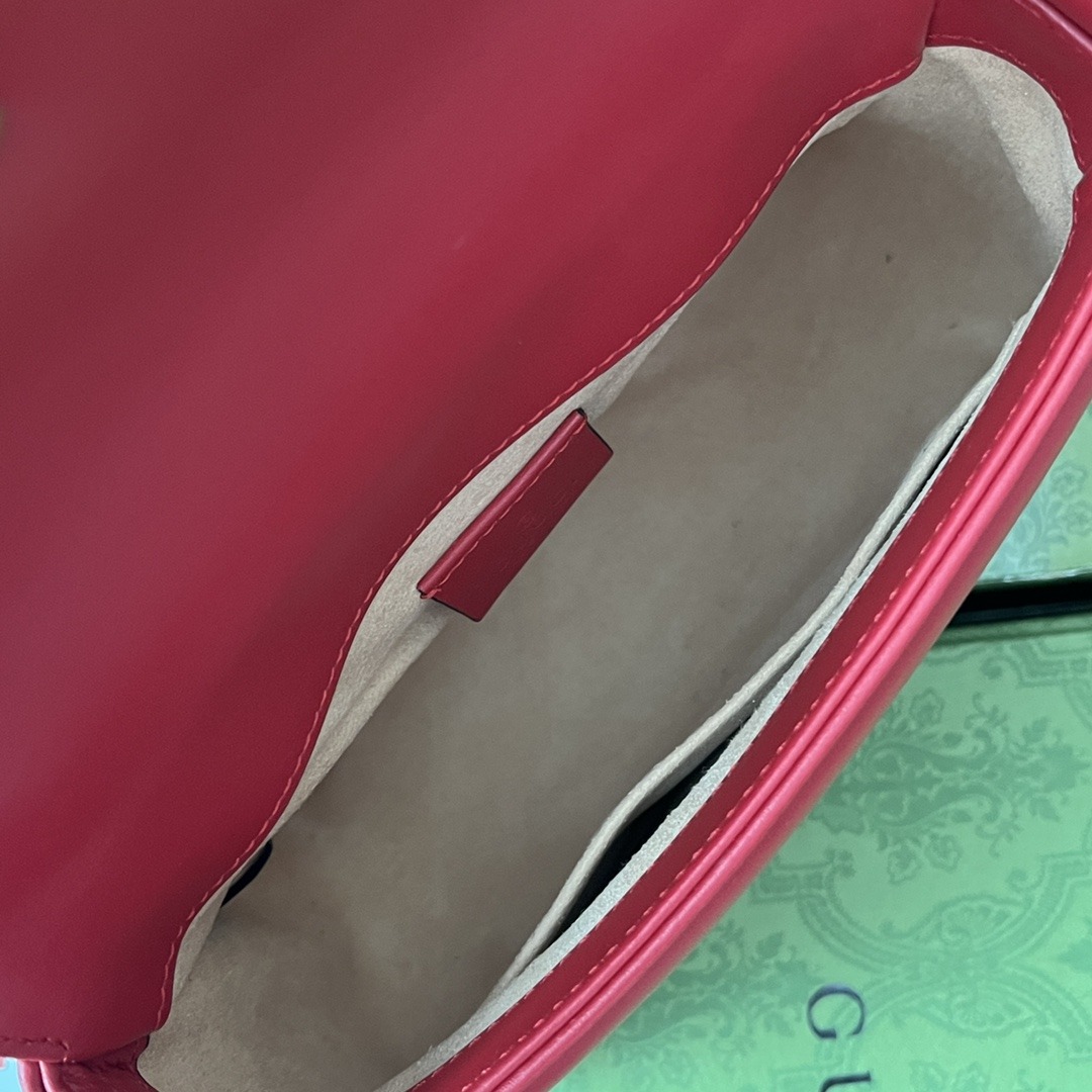 1:1 Replica Gucci GG Marmont Mini Top Handle Bag Red For Women, Women's Bags 8.3in/21cm GG - Image 9