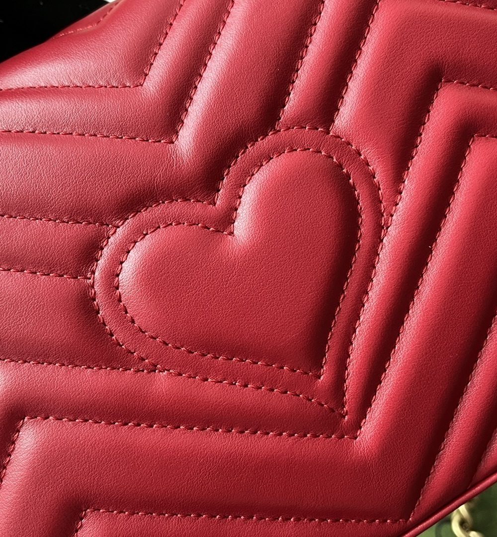 1:1 Replica Gucci GG Marmont Mini Top Handle Bag Red For Women, Women's Bags 8.3in/21cm GG ‎