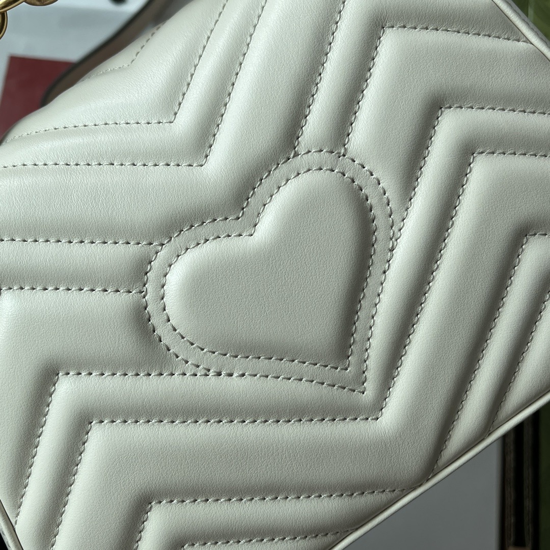 1:1 Replica Gucci GG Marmont Mini Top Handle Bag White For Women, Women's Bags 8.3in/21cm GG 547260 DTDIT 9022 - Image 2