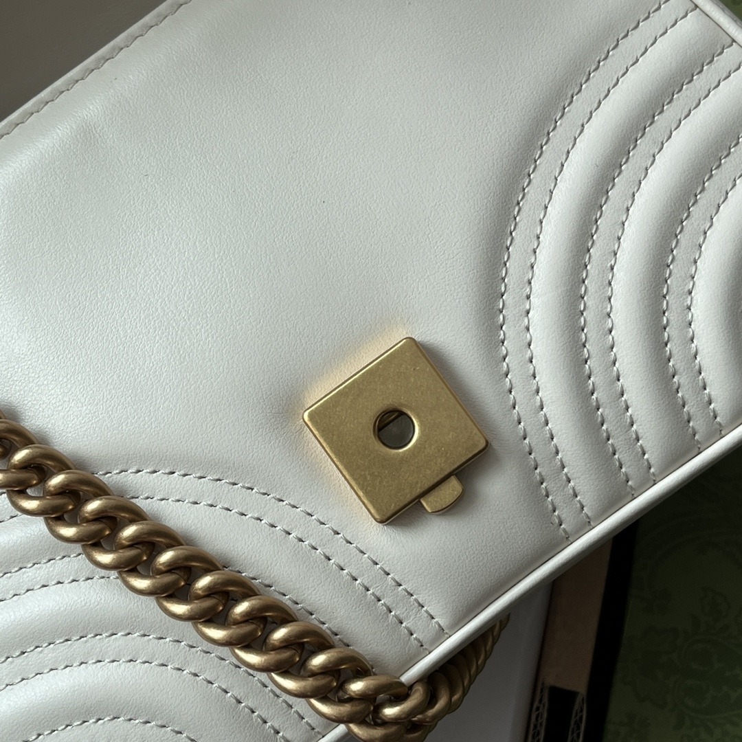 1:1 Replica Gucci GG Marmont Mini Top Handle Bag White For Women, Women's Bags 8.3in/21cm GG 547260 DTDIT 9022 - Image 8