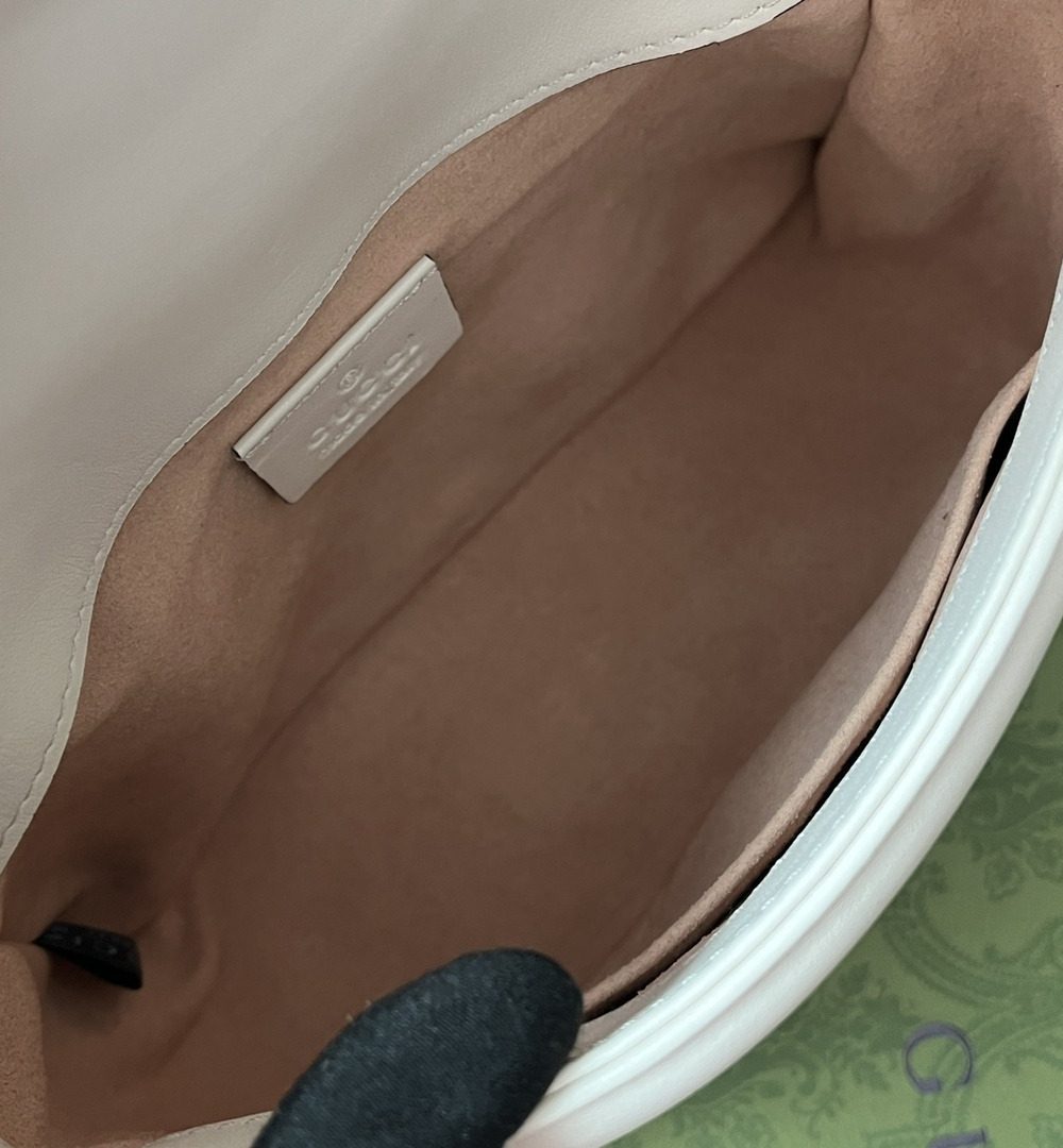 1:1 Replica Gucci GG Marmont Mini Top Handle Bag White For Women, Women's Bags 8.3in/21cm GG ‎547260 DTDIT 9022